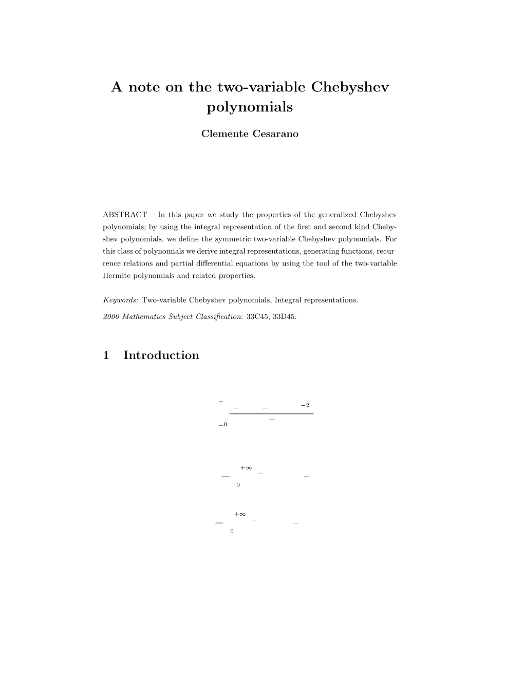 A Note on the Two-Variable Chebyshev Polynomials