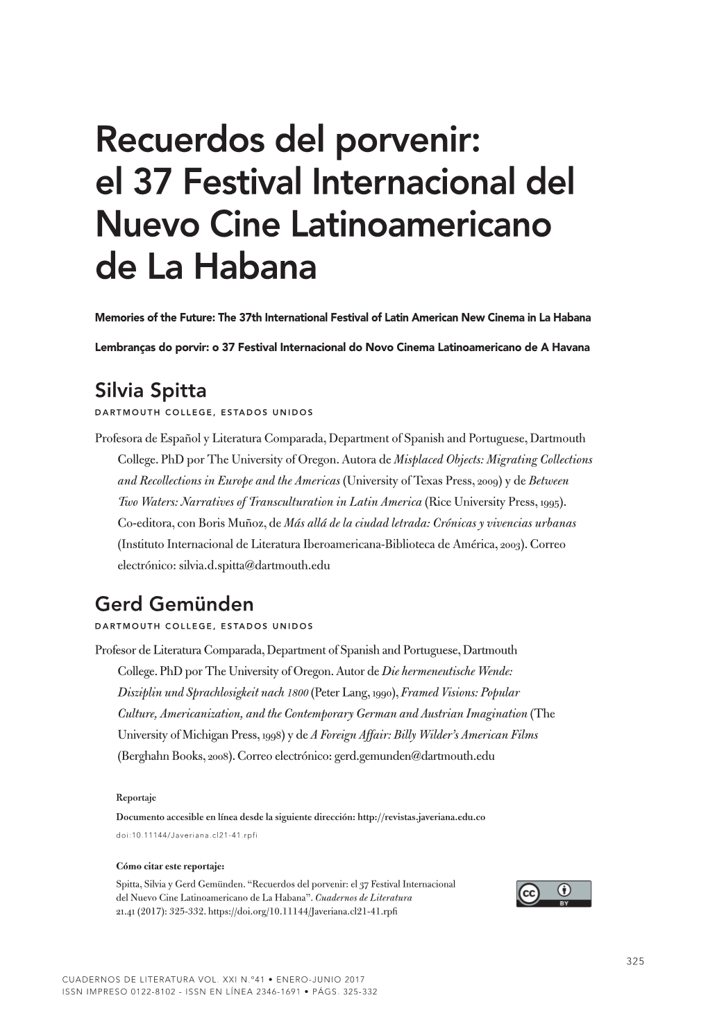 El 37 Festival Internacional Del Nuevo Cine Latinoamericano De La Habana