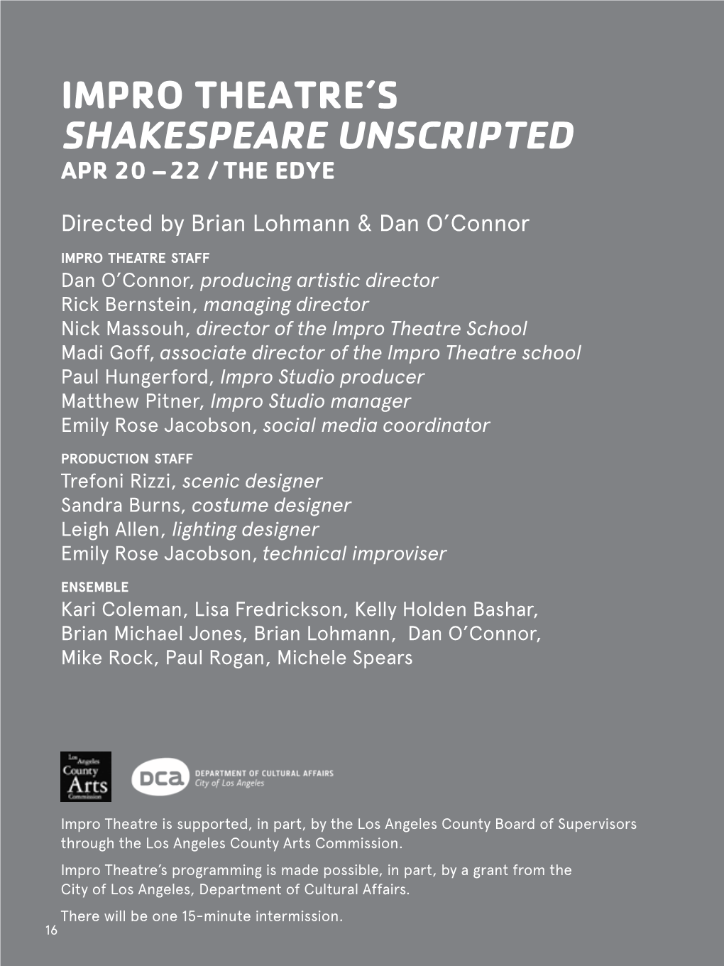 Impro Theatre's Shakespeare Unscripted