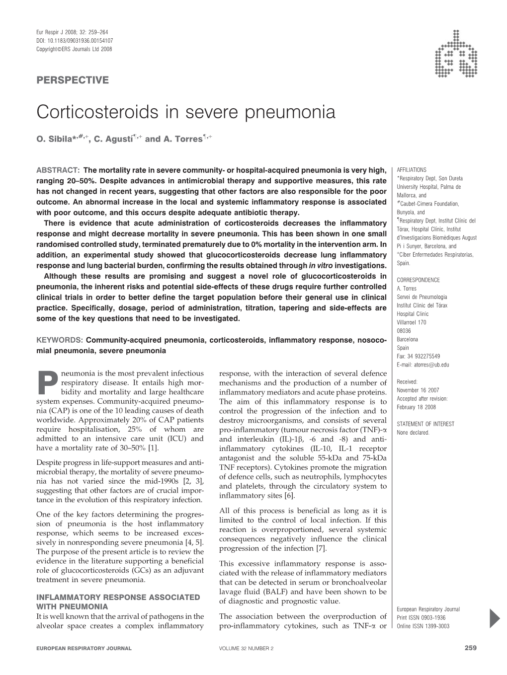 Corticosteroids in Severe Pneumonia