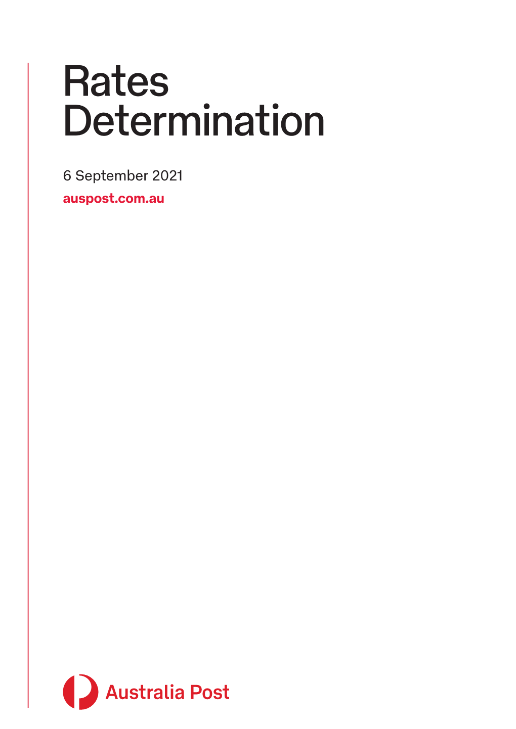 Australia Post Rates Determination