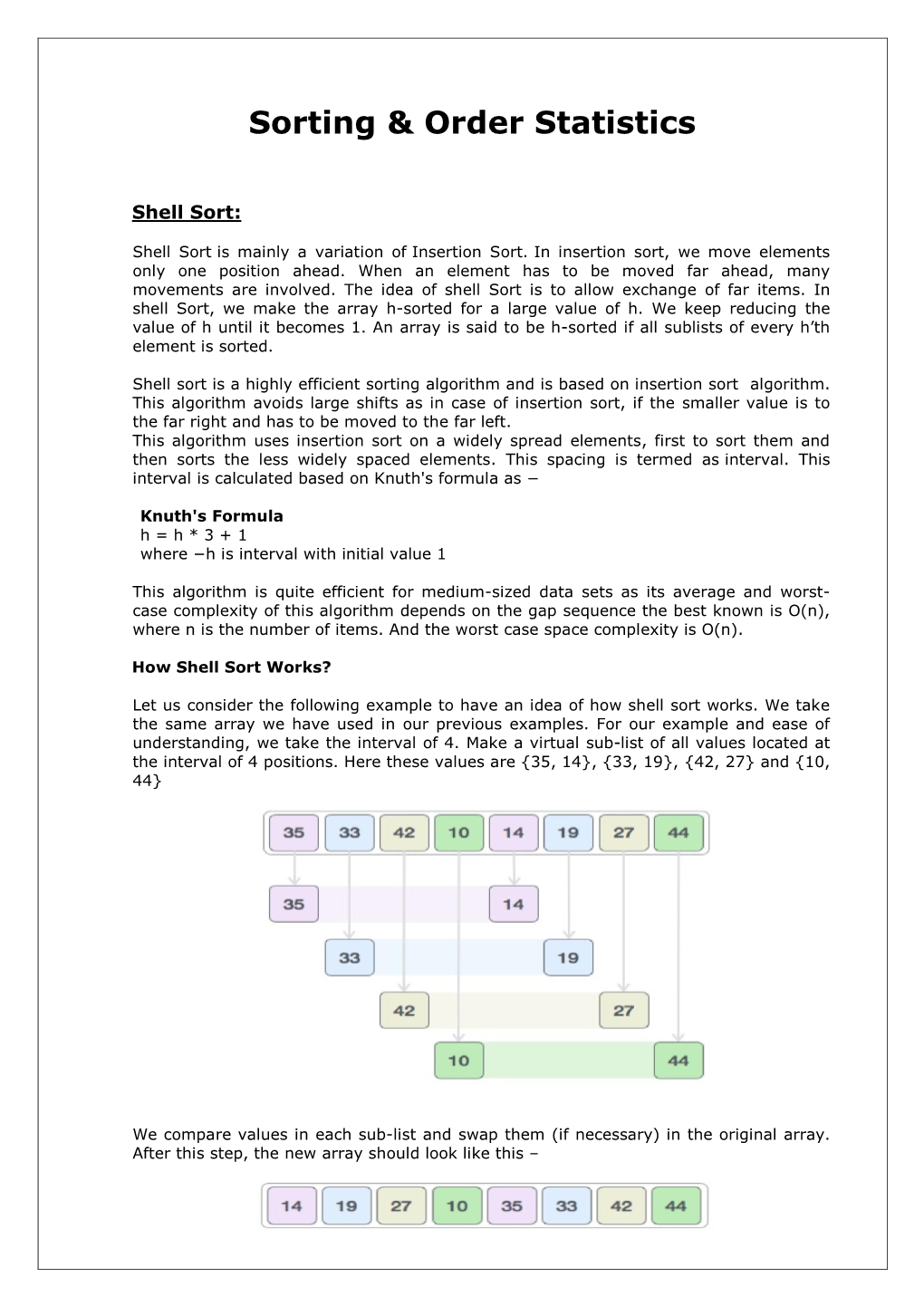 Sorting & Order Statistics