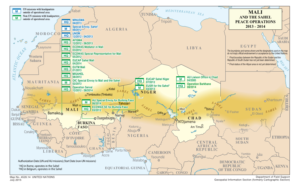 Bangui N'djamena Ouagadougou Khartoum Juba Tripoli Rabat