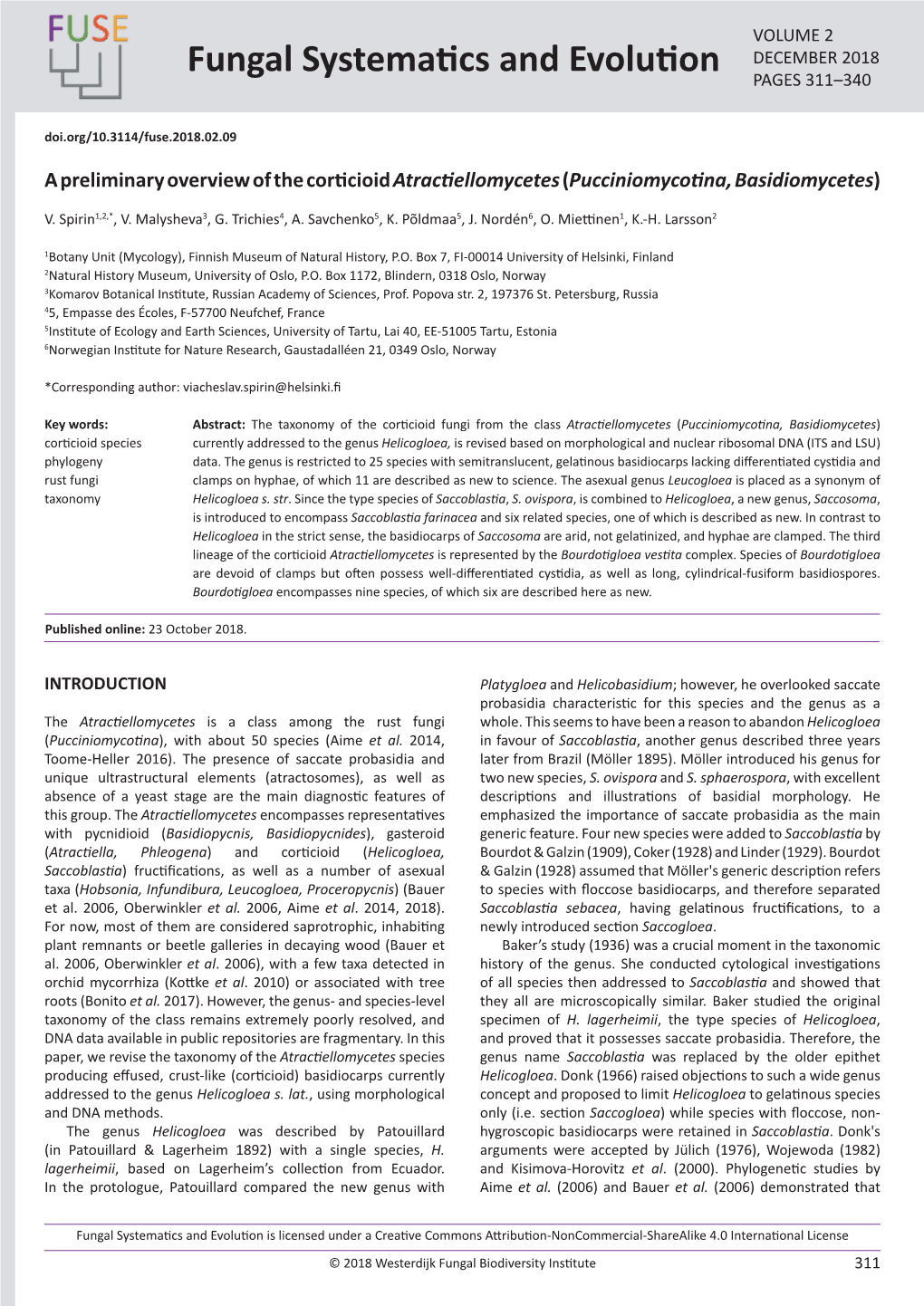 A Preliminary Overview of the Corticioid Atractiellomycetes