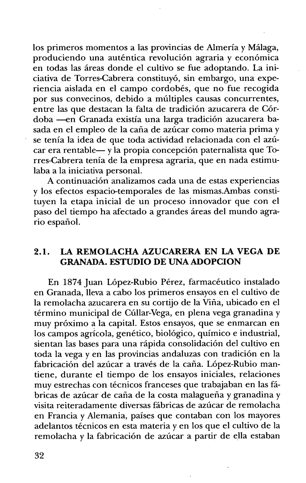 2.1. La Remolacha Azucarera En La Vega De Granada. Estudio De Una Adopcion