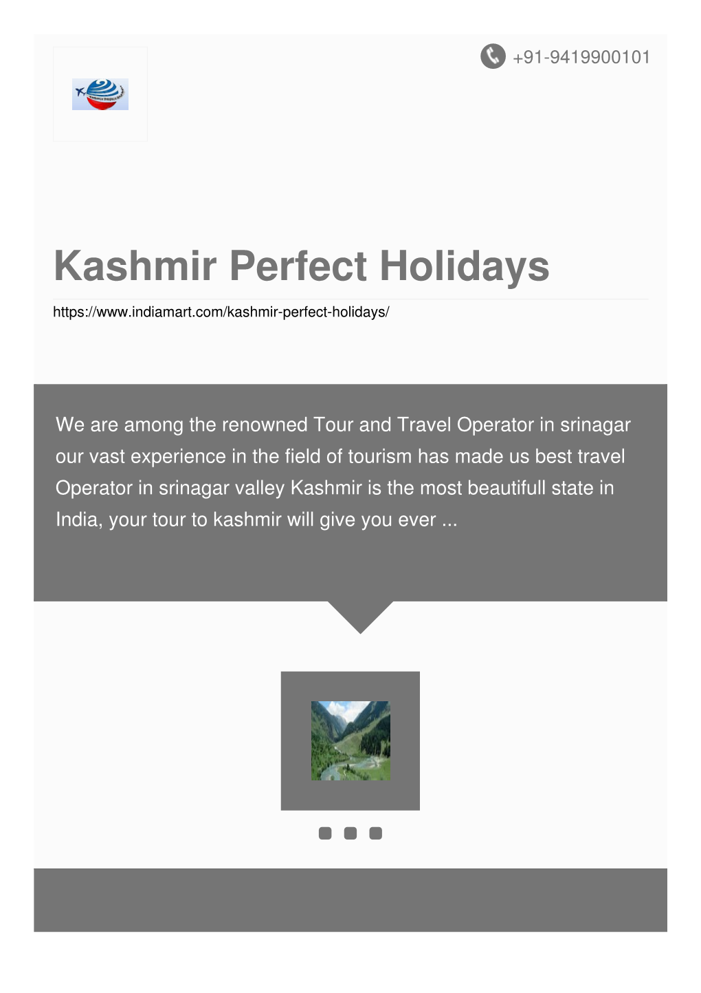 Kashmir Perfect Holidays