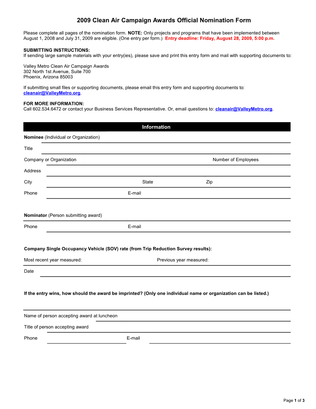 2009 CAC Nomination Form