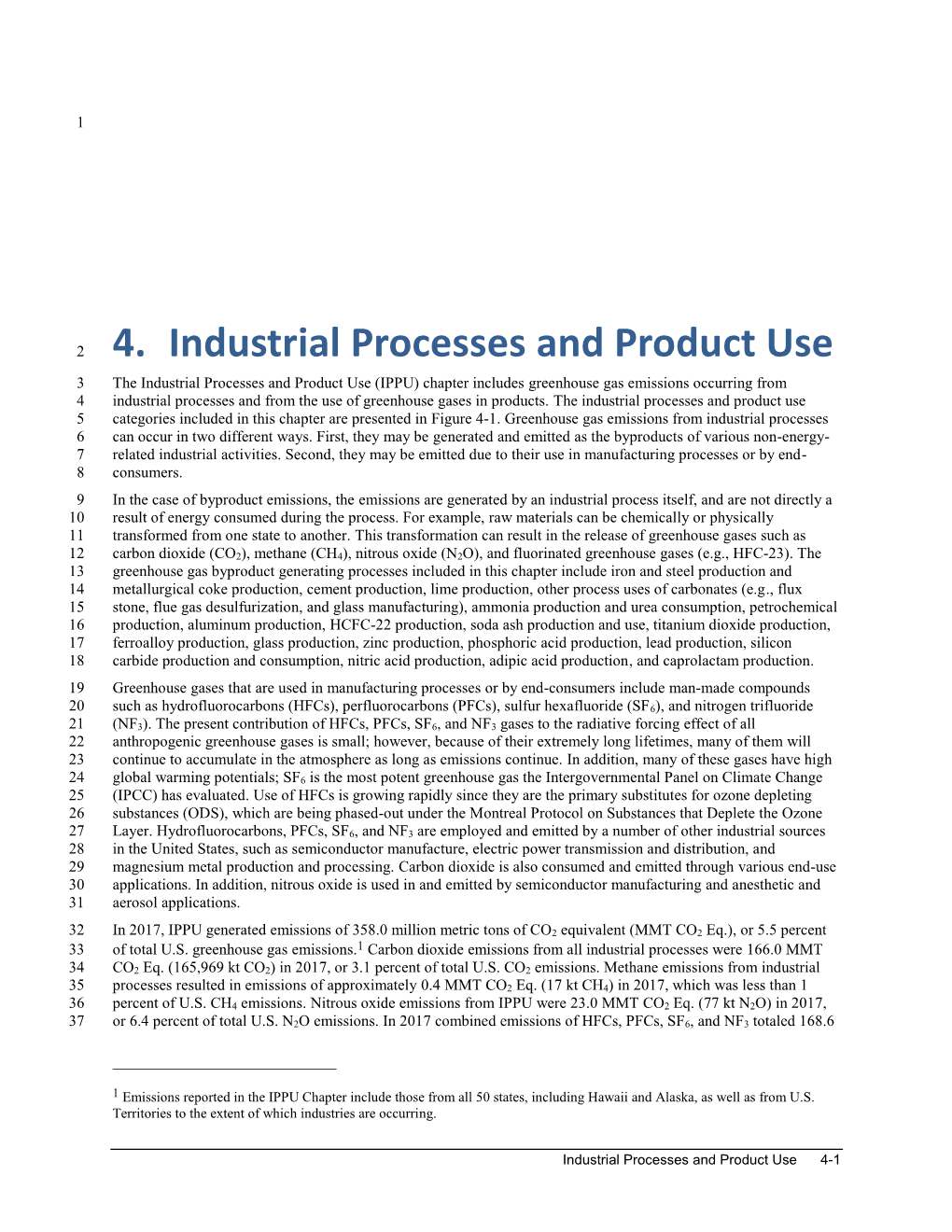 Inventory of U.S. Greenhouse Gas Emissions and Sinks: 1990-2017 – Industrial Processes and Product