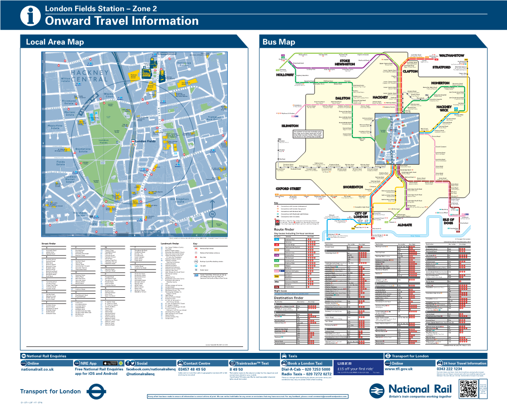 Buses from London Fields Local Area Map L a Bus Map G N N I O R