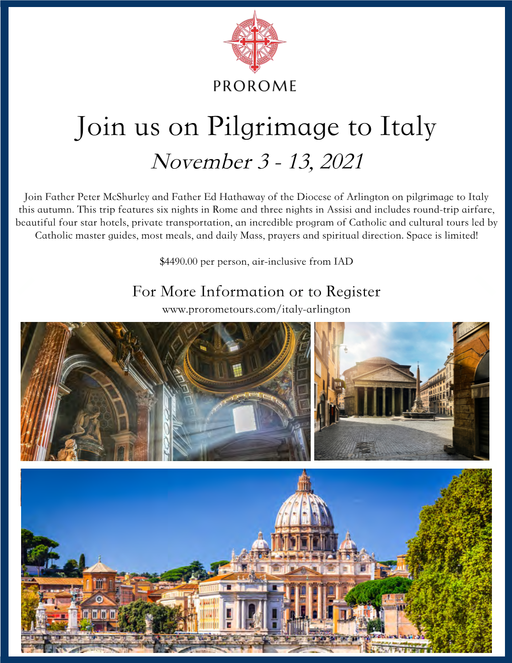 Join Us on Pilgrimage to Italy November 3 - 13, 2021