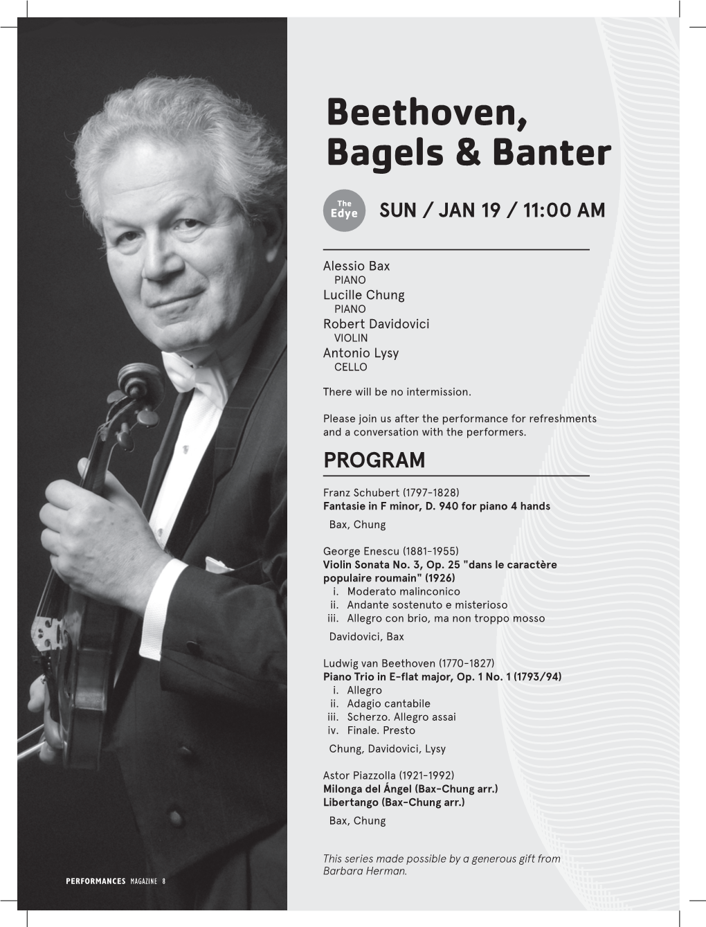 Beethoven, Bagels & Banter