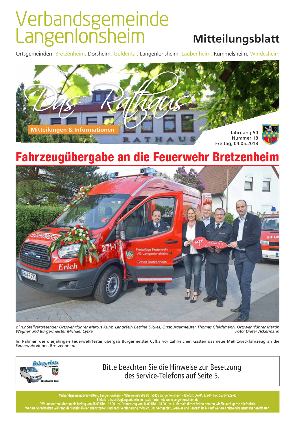 Fahrzeugübergabe an Die Feuerwehr Bretzenheim