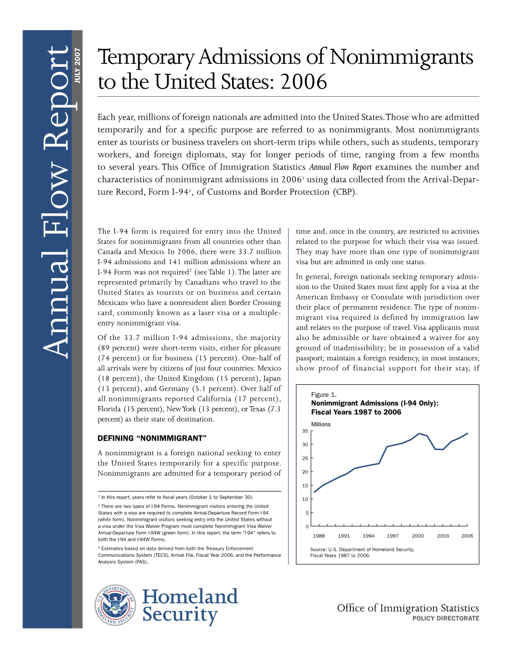 Temporary Admissions: Nonimmigrants to the United States