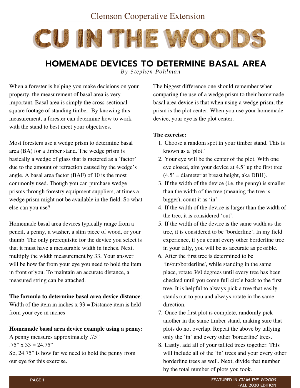 Homemade Basal Area Tools