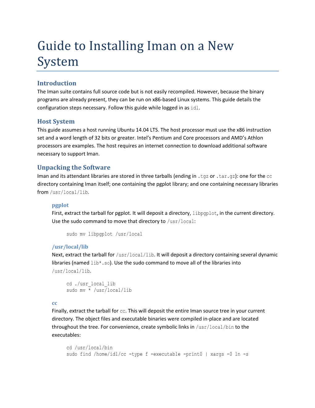 Guide to Installing Iman on a New System