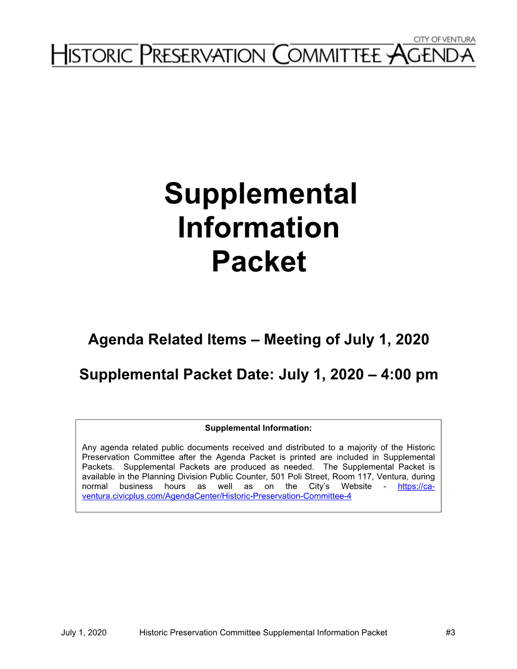 Supplemental Information Packet