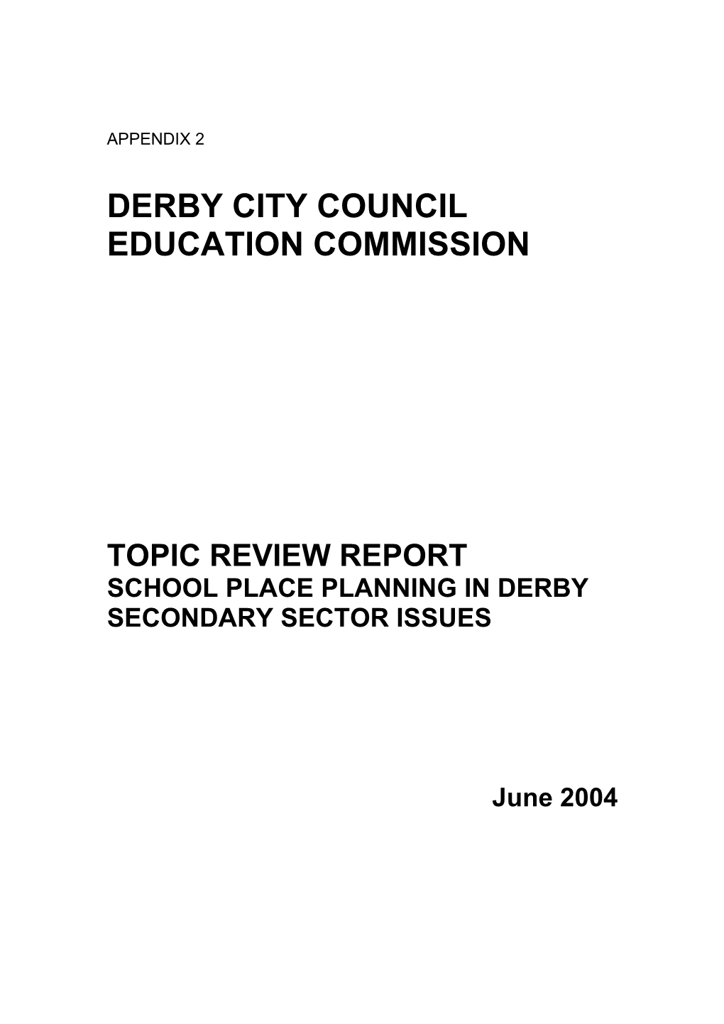 Derby City Council Education Commission