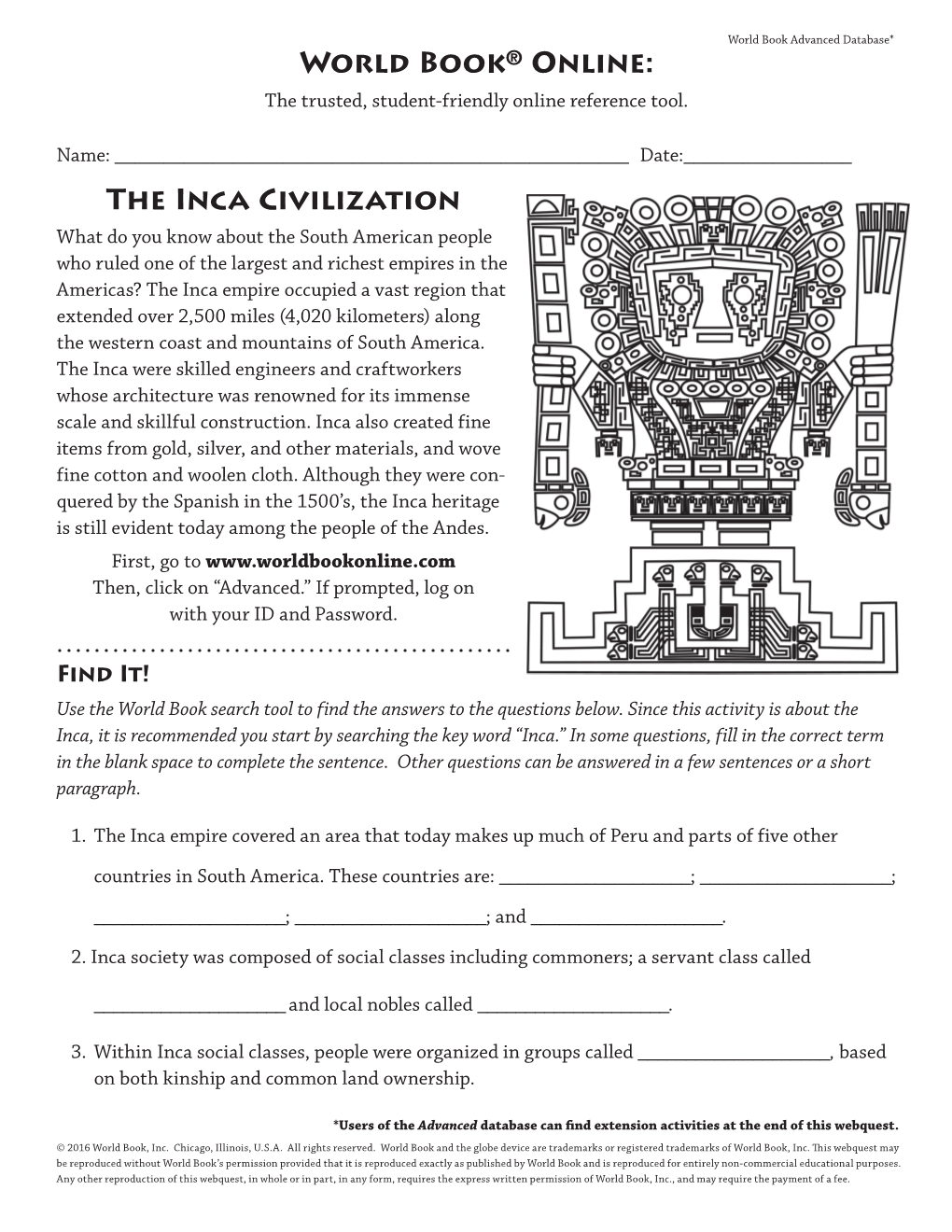 World Book® Online: the Inca Civilization