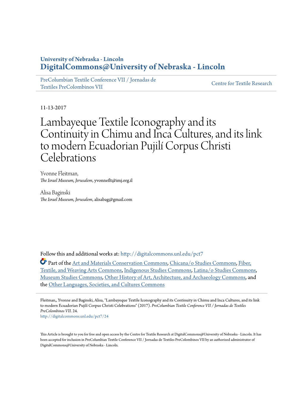 Lambayeque Textile Iconography and Its Continuity in Chimu and Inca
