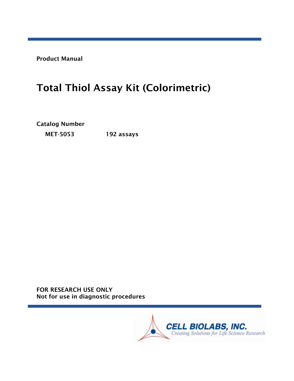 Total Thiol Assay Kit (Colorimetric)