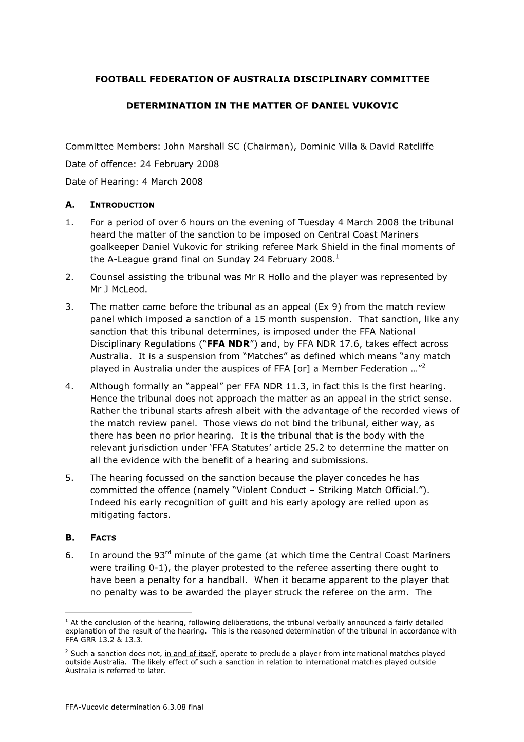 Football Federation of Australia Disciplinary Committee