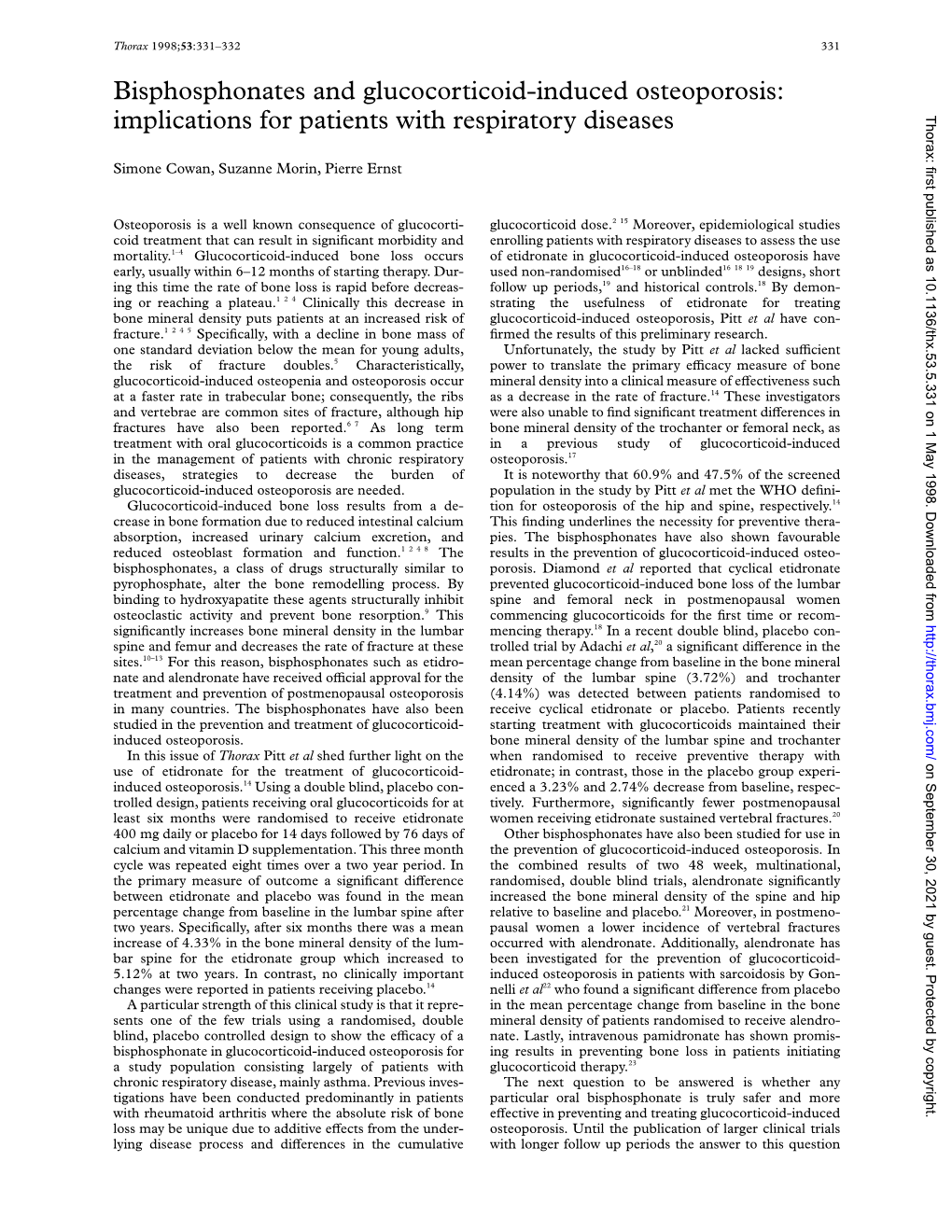 Bisphosphonates and Glucocorticoid-Induced