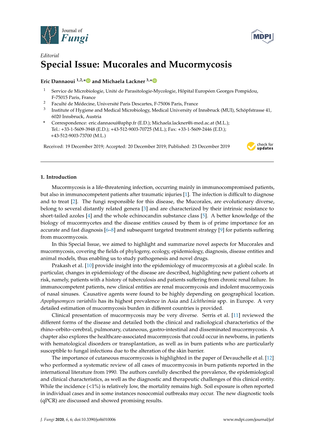 Mucorales and Mucormycosis