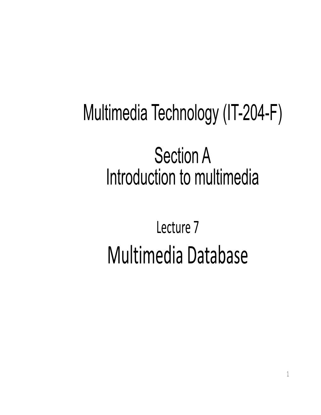 Multimedia Database