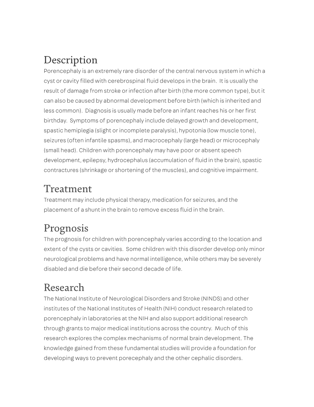 Description Treatment Prognosis Research