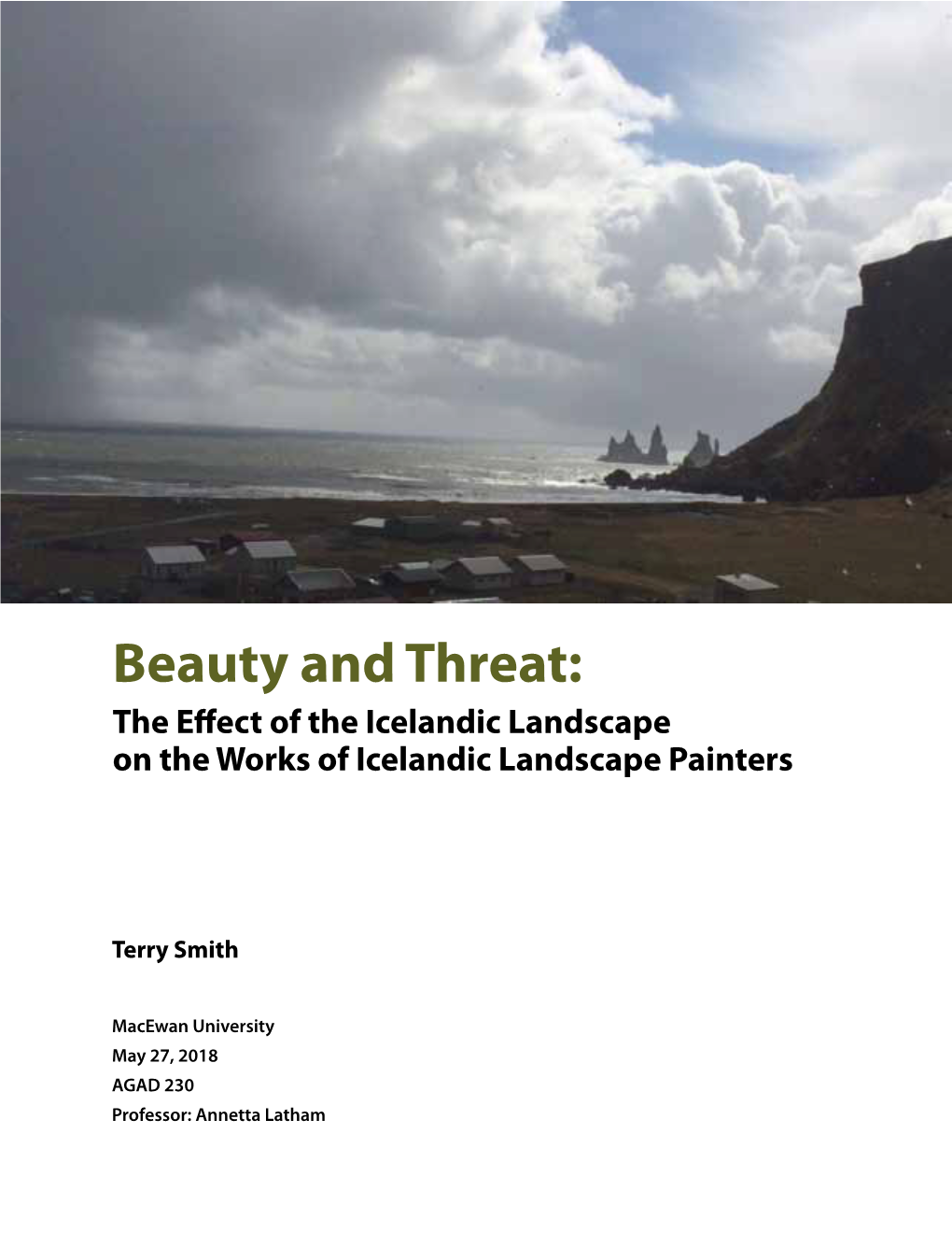 Beauty and Threat: the Effect of the Icelandic Landscape on the Works of Icelandic Landscape Painters