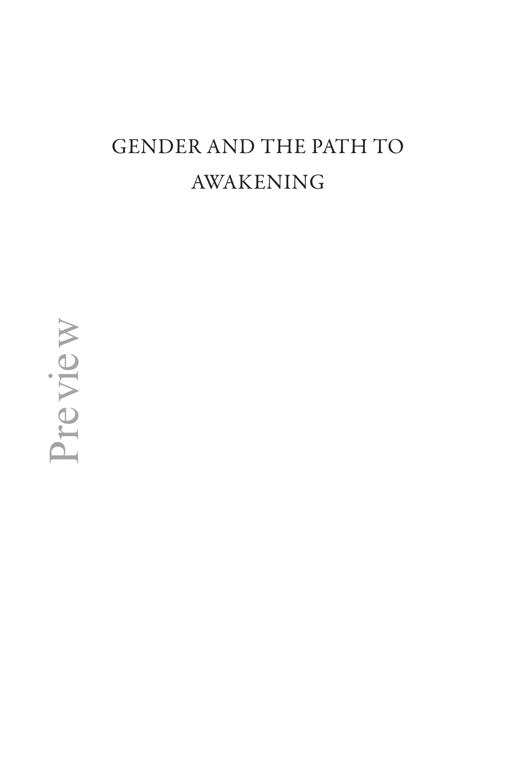 Introduction Seeger Gender and the Path to Awakening