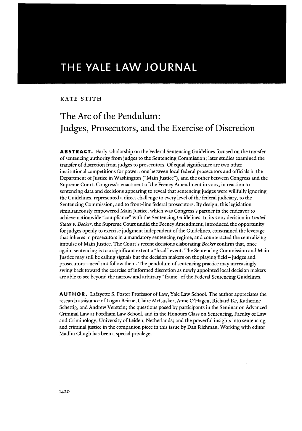 Judges, Prosecutors, and the Exercise of Discretion