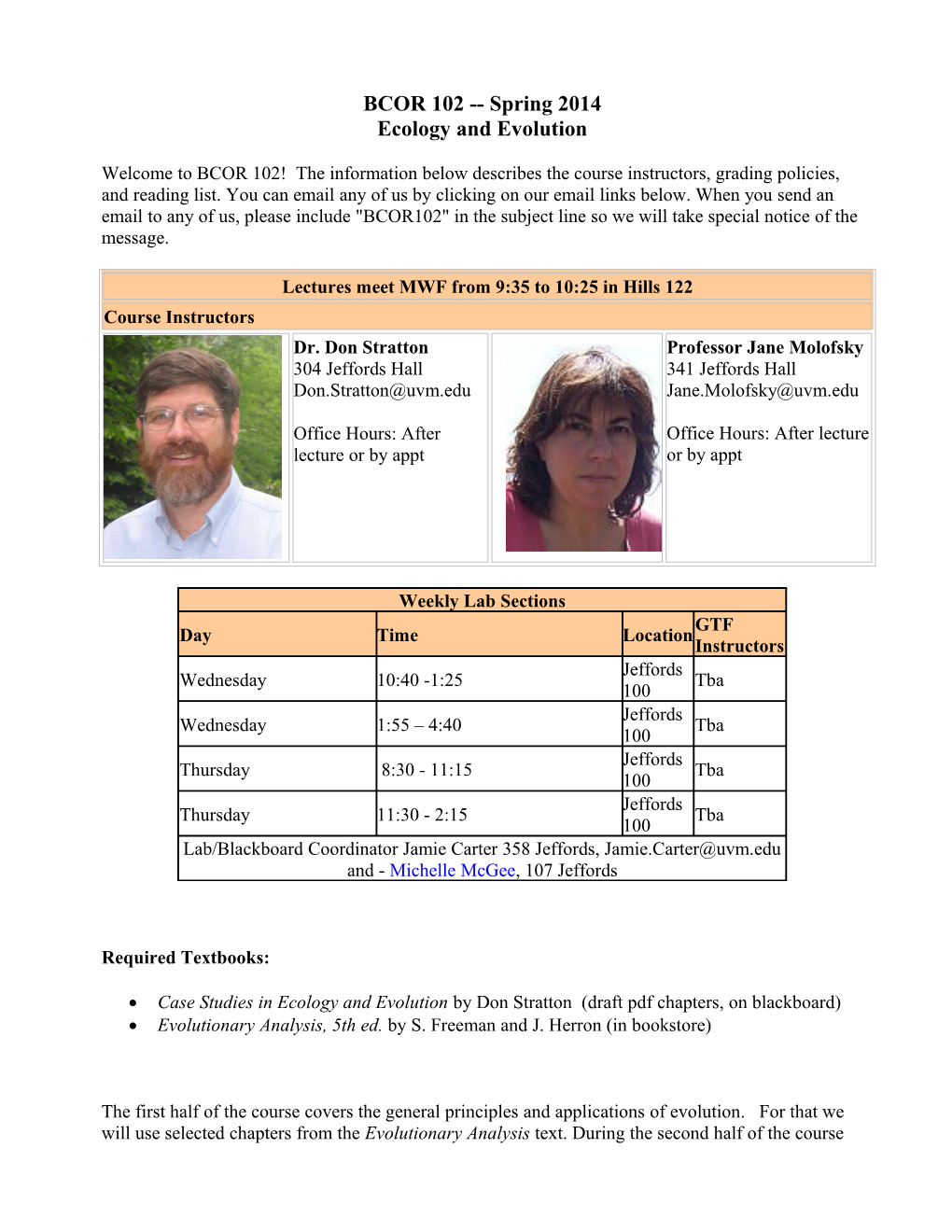 Ecology & Evolution Grading Policies