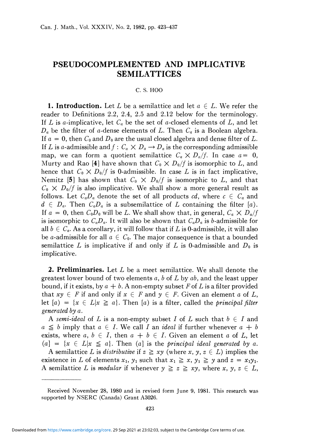 Pseudocomplemented and Implicative Semilattices