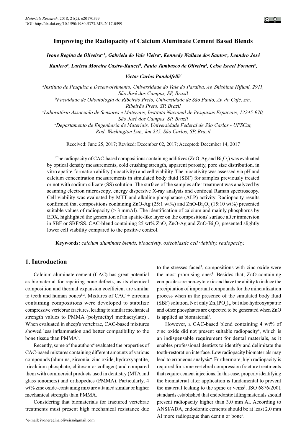 Improving the Radiopacity of Calcium Aluminate Cement Based Blends 11