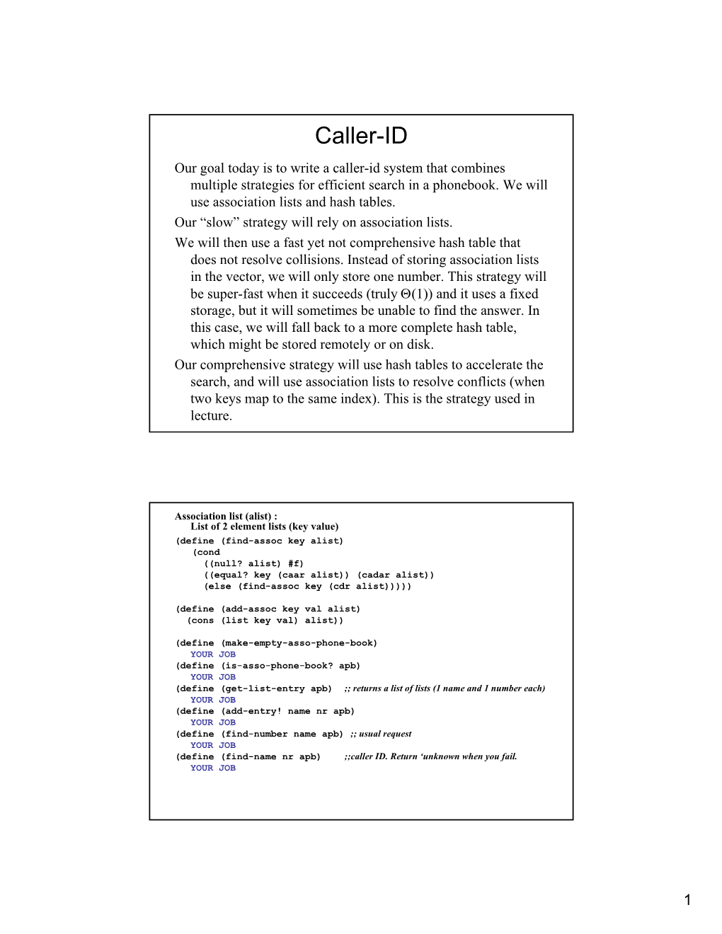 Caller-ID Our Goal Today Is to Write a Caller-Id System That Combines Multiple Strategies for Efficient Search in a Phonebook