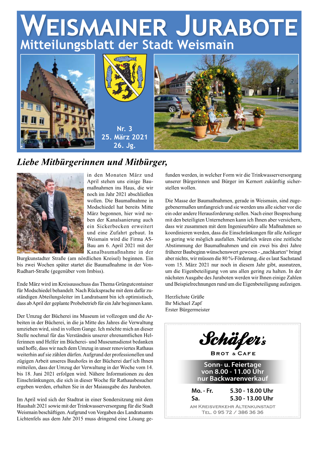 Weismainer Jurabote 03/2021 Jurabote 1 Mitteilungsblatt Der Stadt Weismain