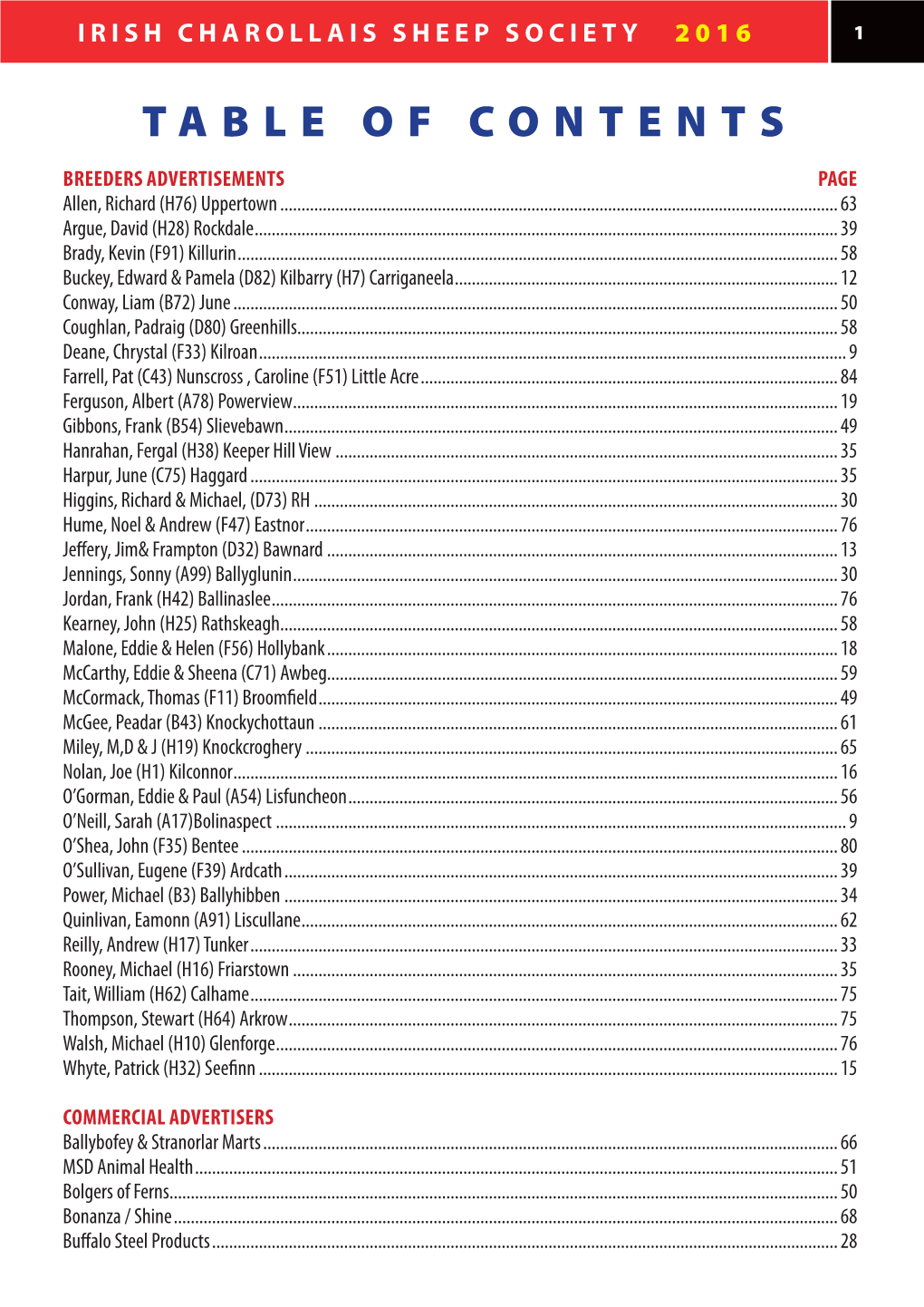 Table of Contents