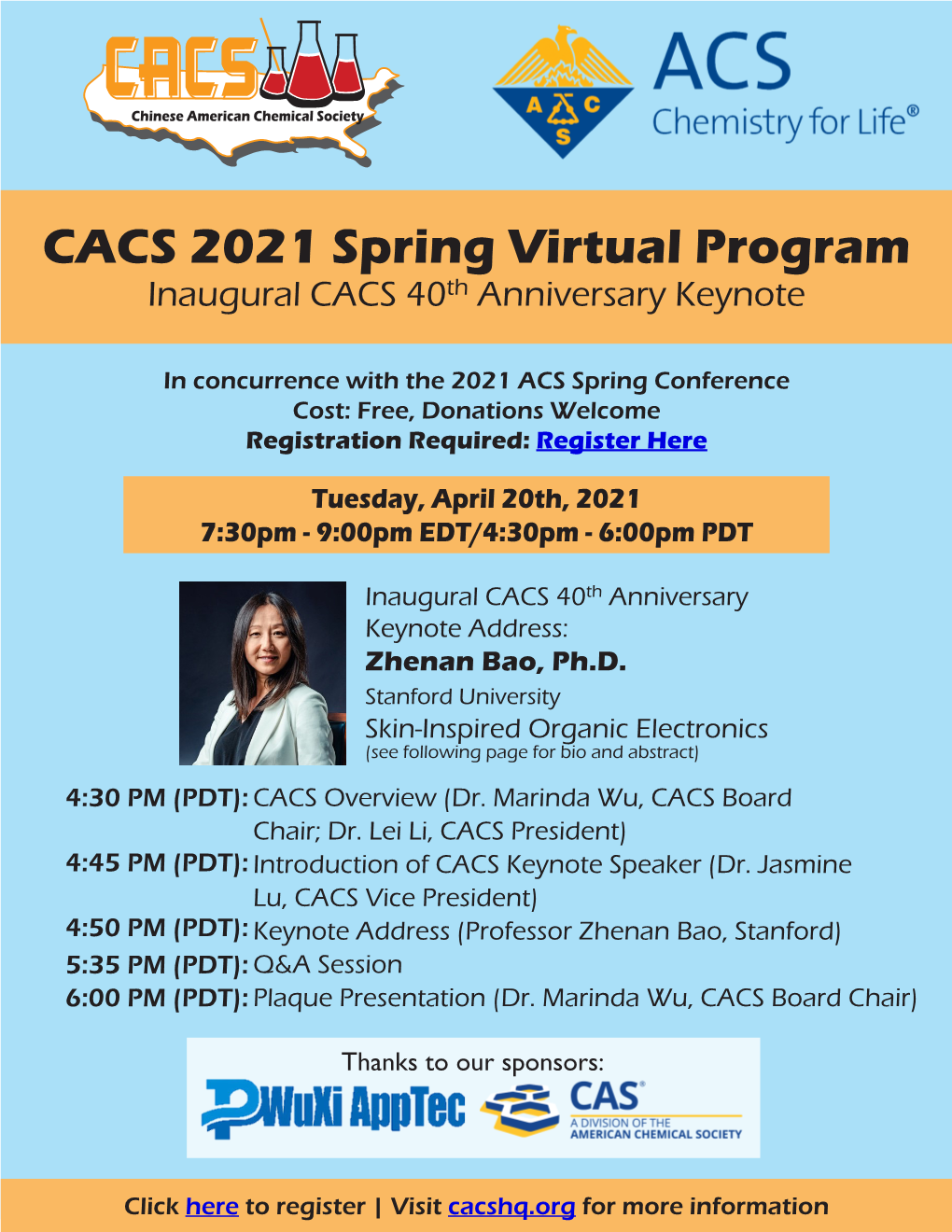 CACS 2021 Spring Virtual Program Inaugural CACS 40Th Anniversary Keynote