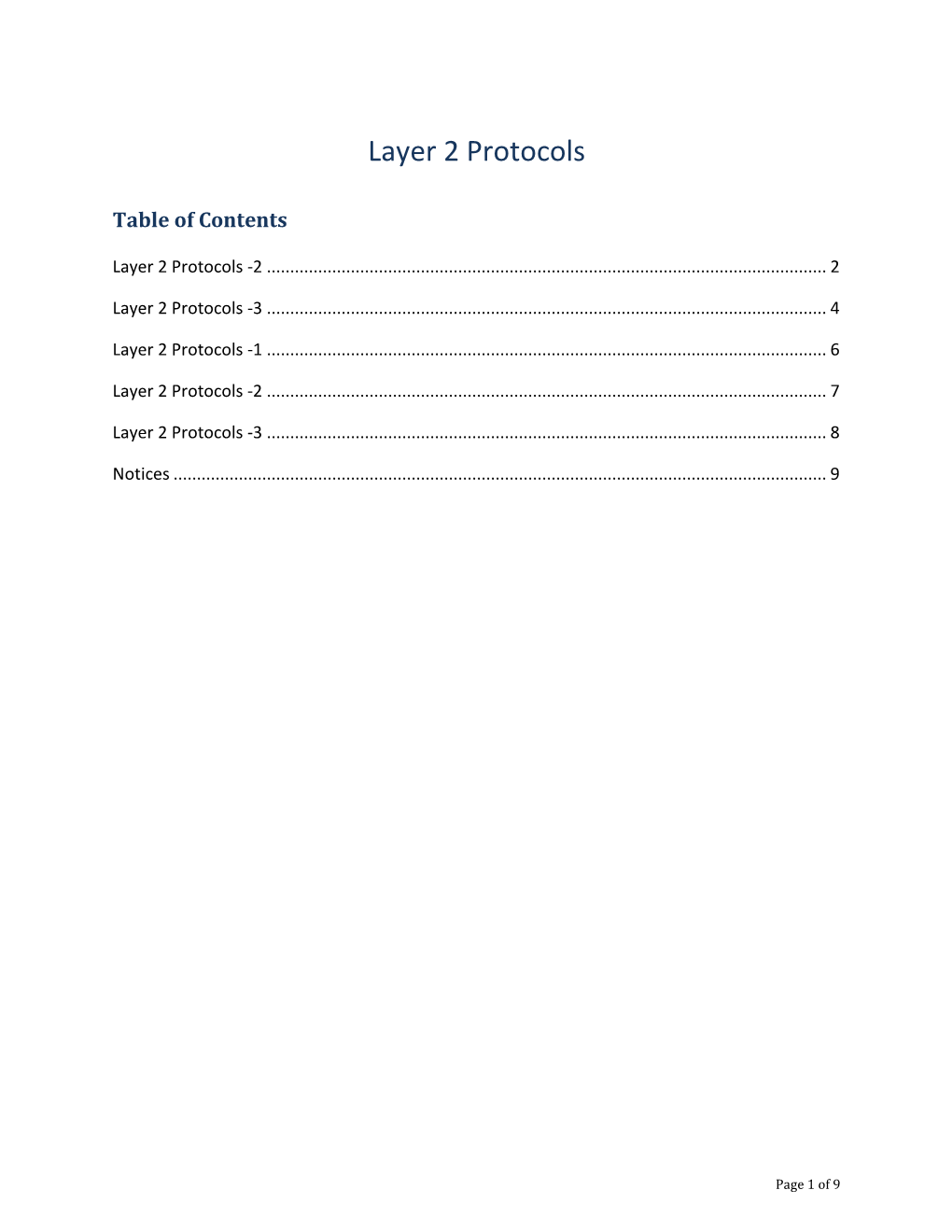 Layer 2 Protocols