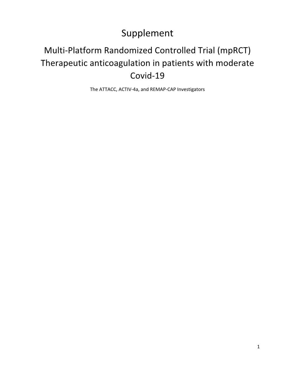 Anticoagulation Mprct