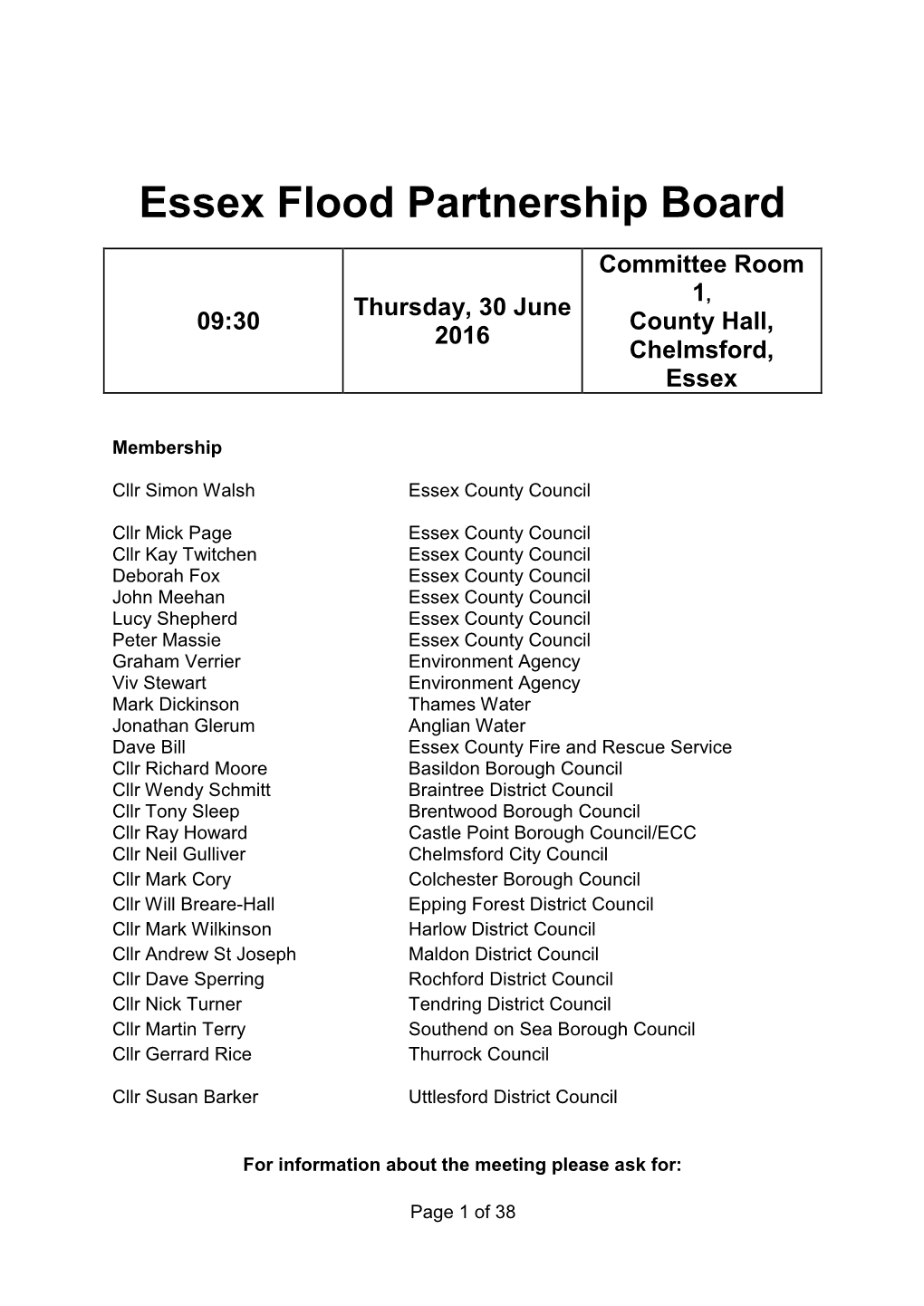 Essex Flood Partnership Board