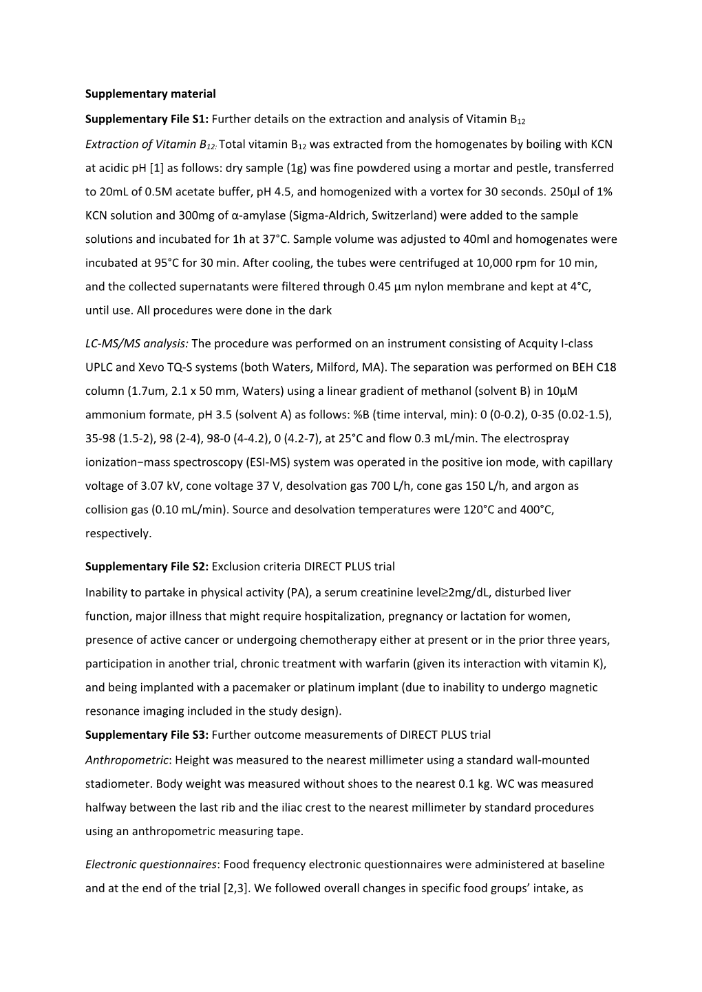 Further Details on the Extraction and Analysis of Vitamin B12 Extraction