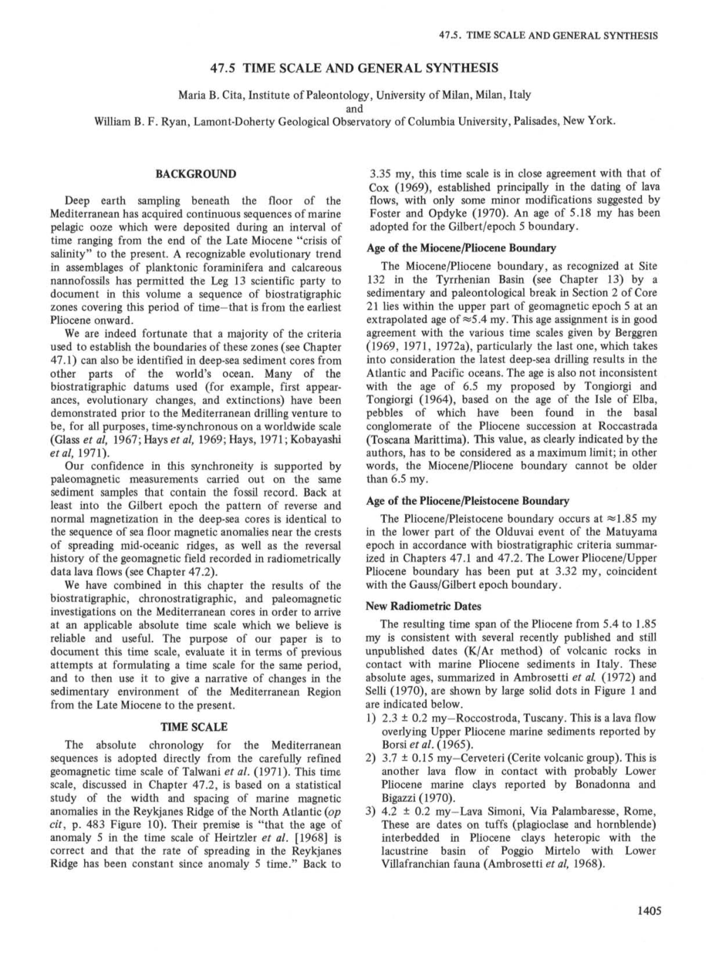 47.5. Timescale and General Synthesis