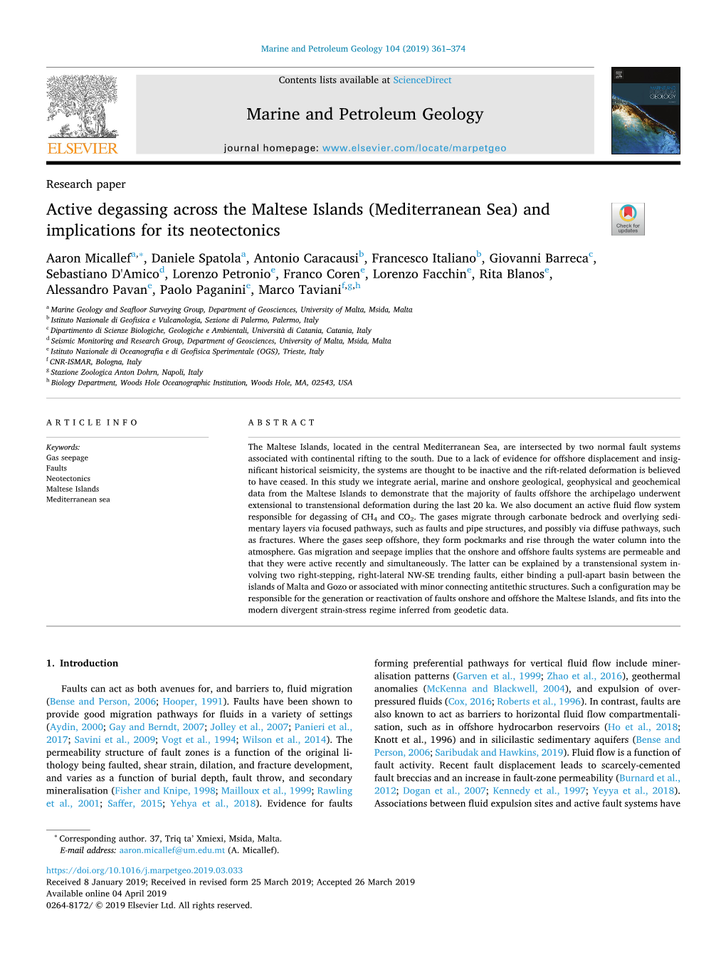 (Mediterranean Sea) and Implications for Its Neotectonics