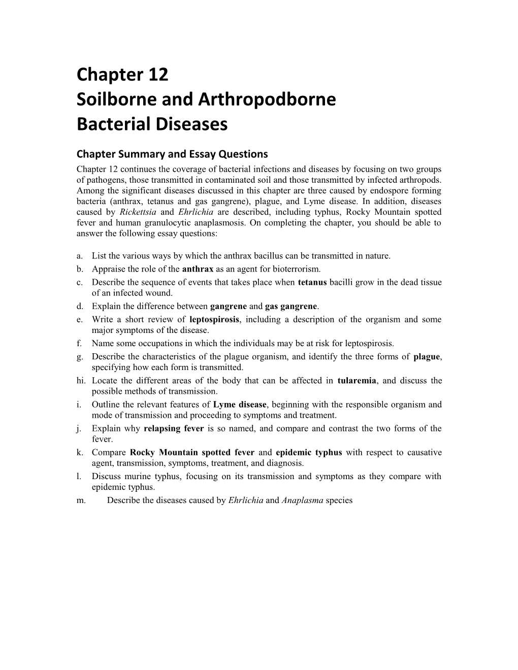 Soilborne and Arthropodborne