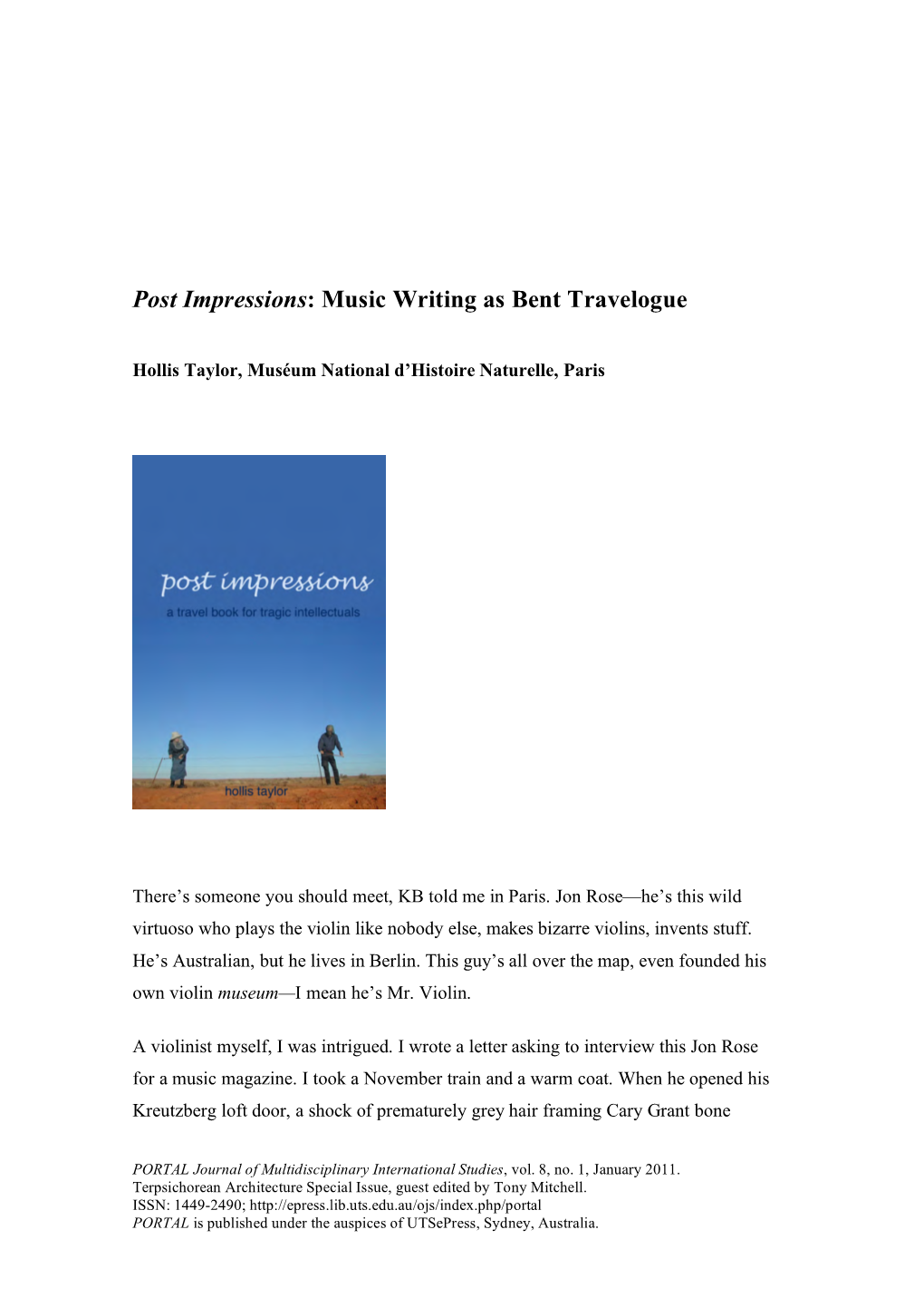 Post Impressions: Music Writing As Bent Travelogue
