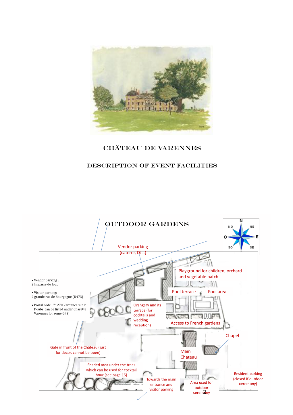 Description of Orangery and Event Facilities