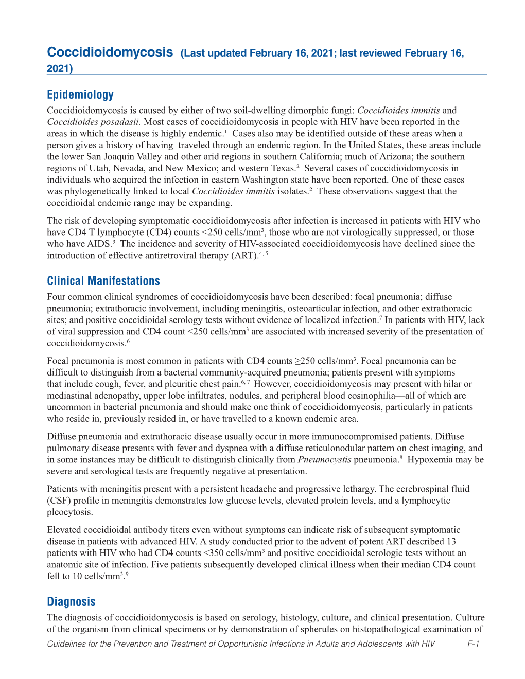 Coccidioidomycosis (Last Updated February 16, 2021; Last Reviewed February 16, 2021)