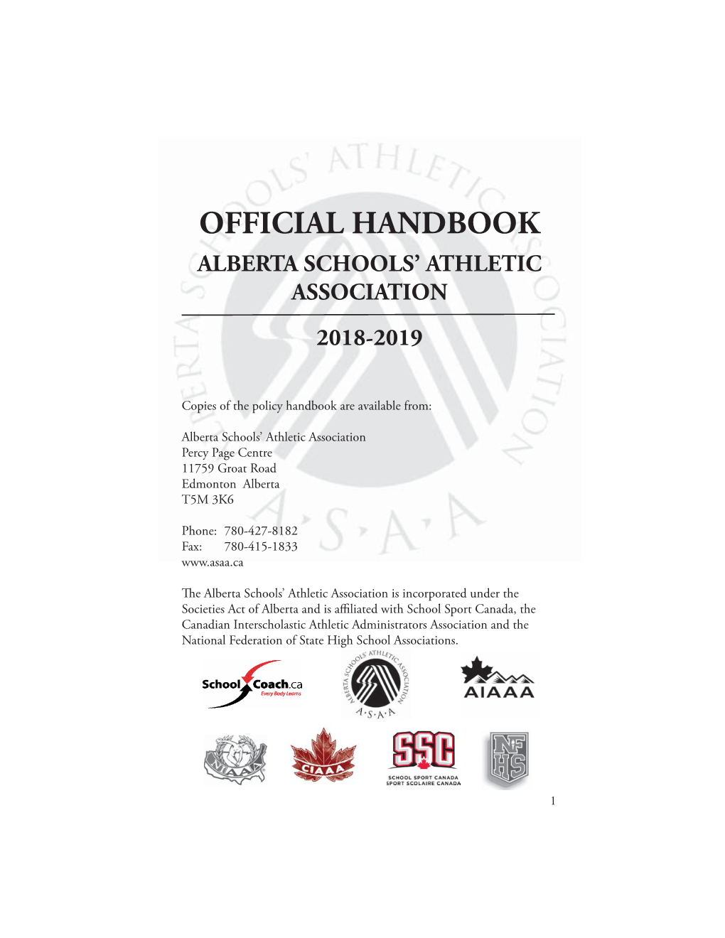 ASAA 2018-2019 Policy Handbook